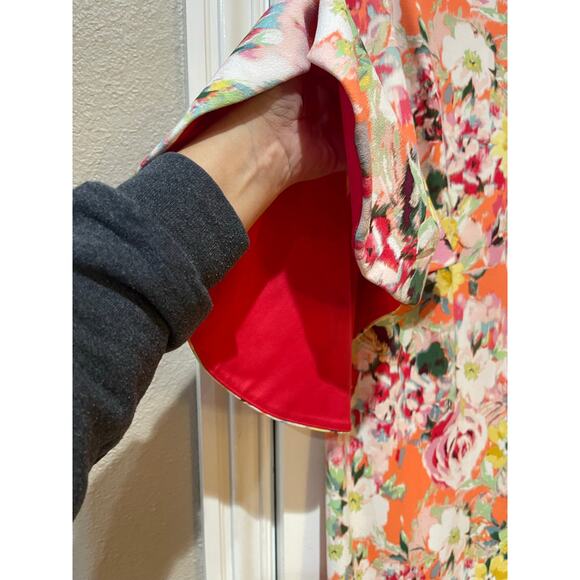 Shelby & Palmer Floral 3/4 Bell Sleeve Hippie Sheath Dress Size 14 - Picture 7 of 9